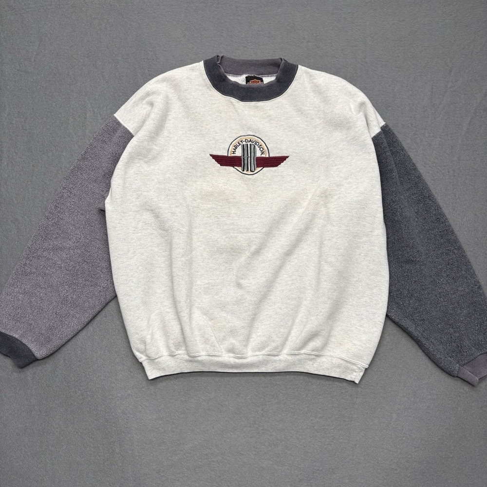 Vintage 90s Harley Davidson Motorcycles Crewneck Sweatshirt Mens XL Made in USA - Picture 2 of 16